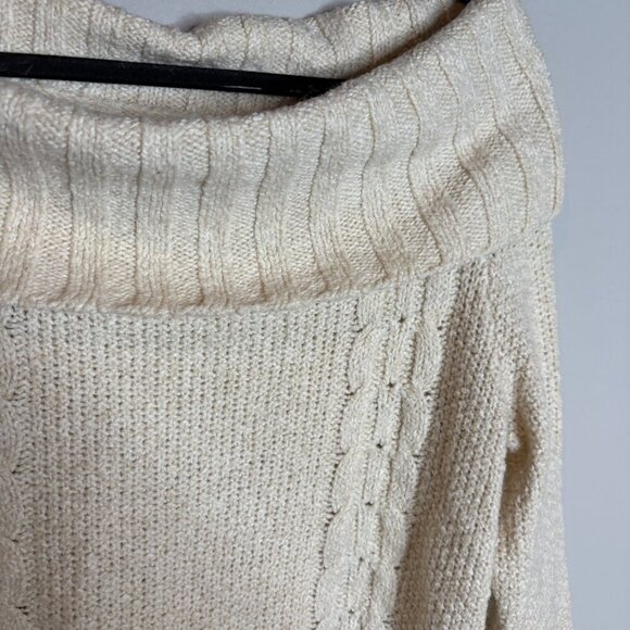 Anthropologie Sleeping on Snow Off-Shoulder Cream Sweater - Picture 4 of 6